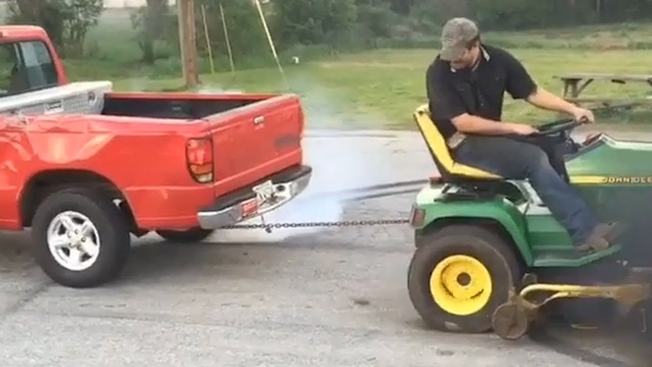 Turbo diesel lawn mower vs pickup truck Canvids