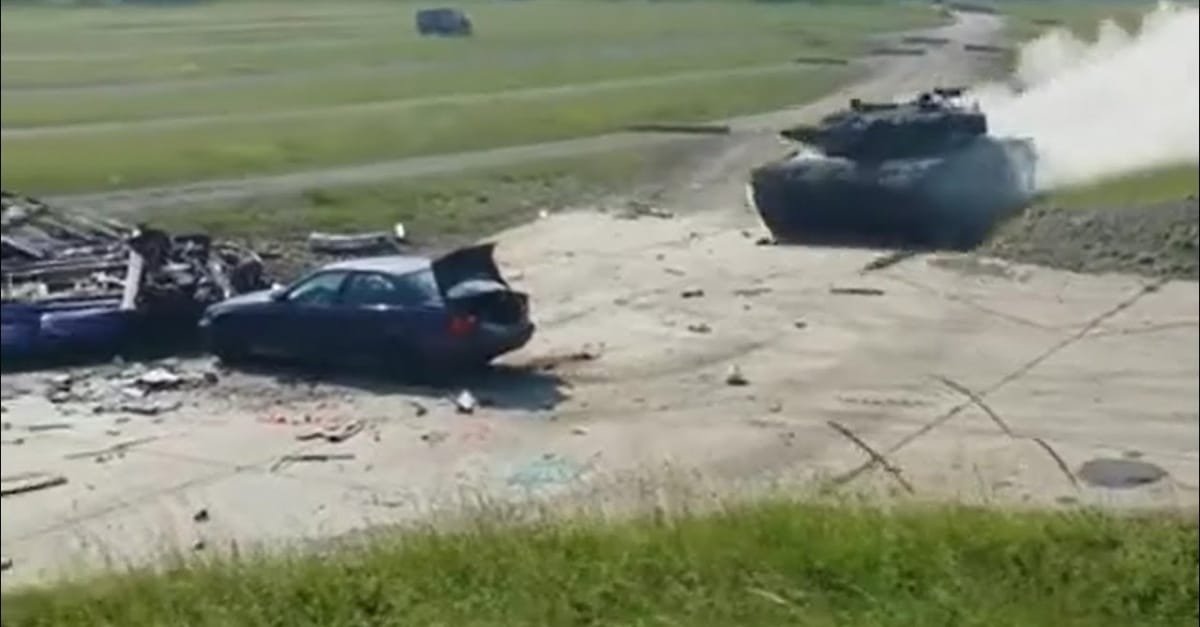Tank vs car test. Putting a car in front of a tank experiment Canvids